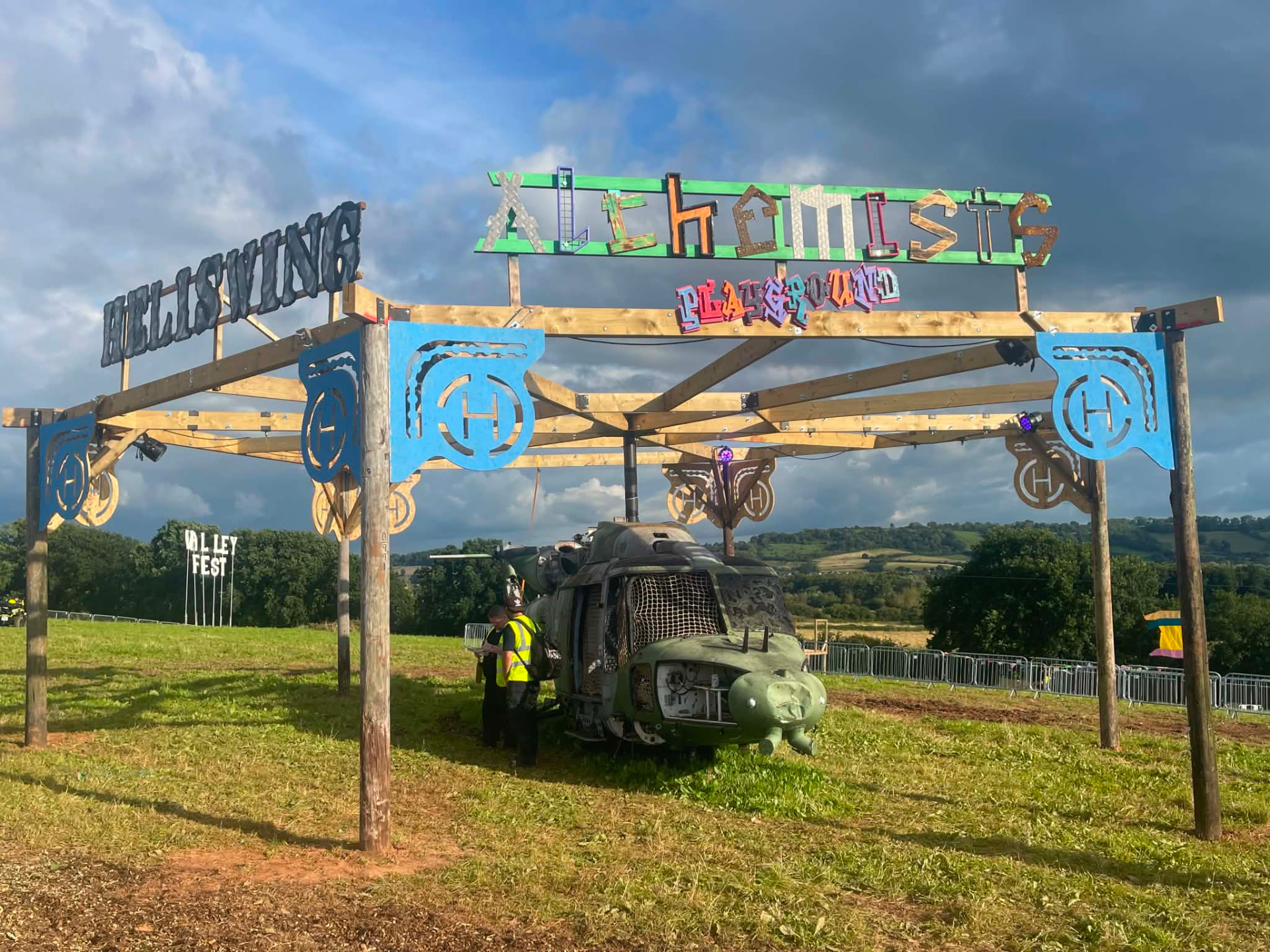 Completed HELISWING gateway with Alchemists Playground signage